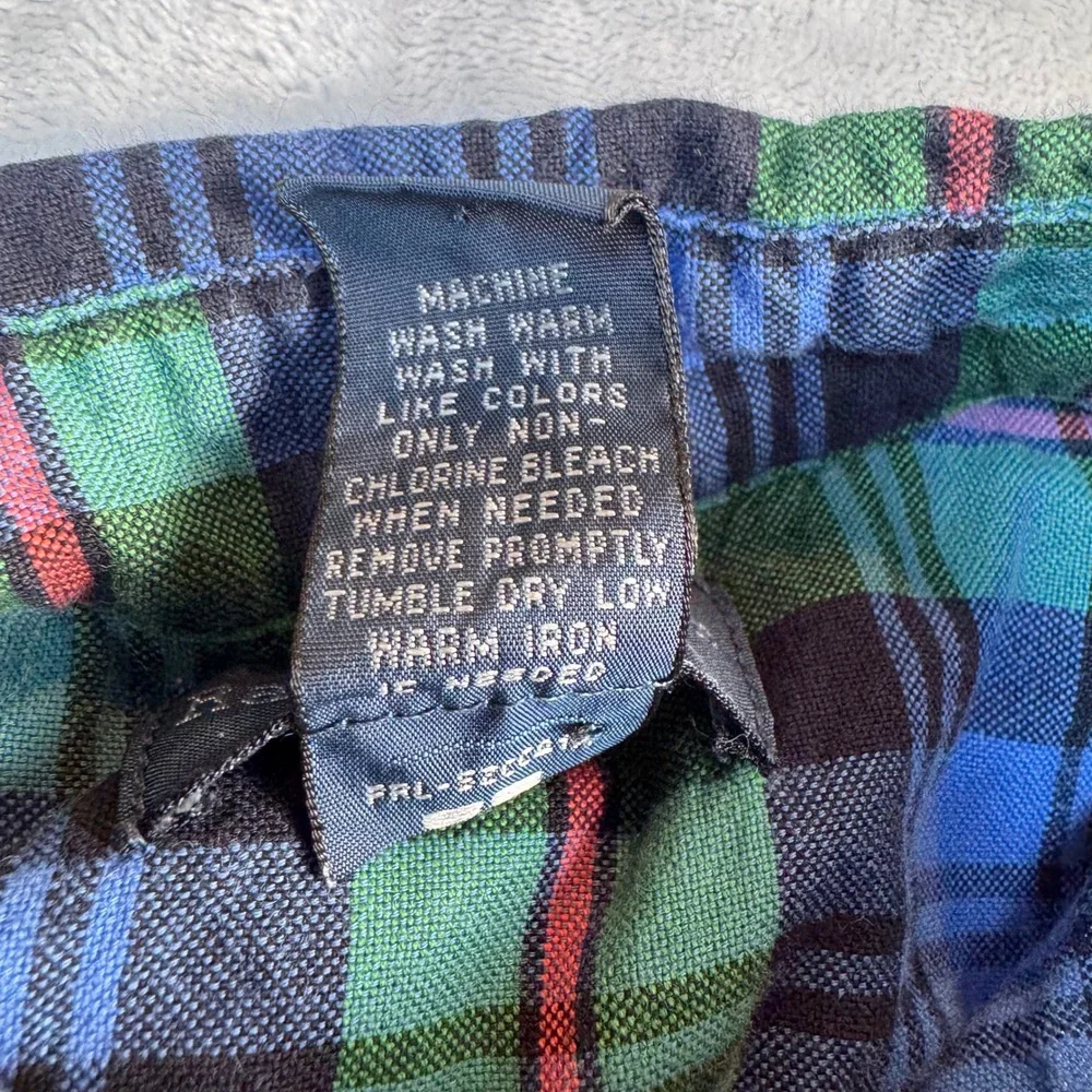 Ralph Lauren Button Down Shirt Boys Size Small Blue & Green‎ Plaid L/S